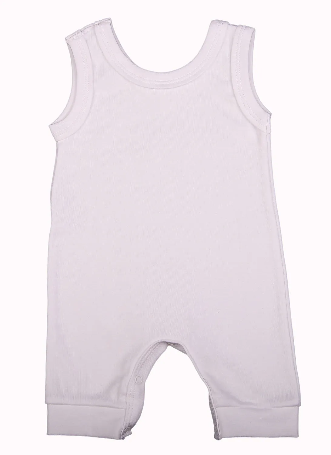 100% 2-Pack Cotton Blank Sleeveless Baby Rompers