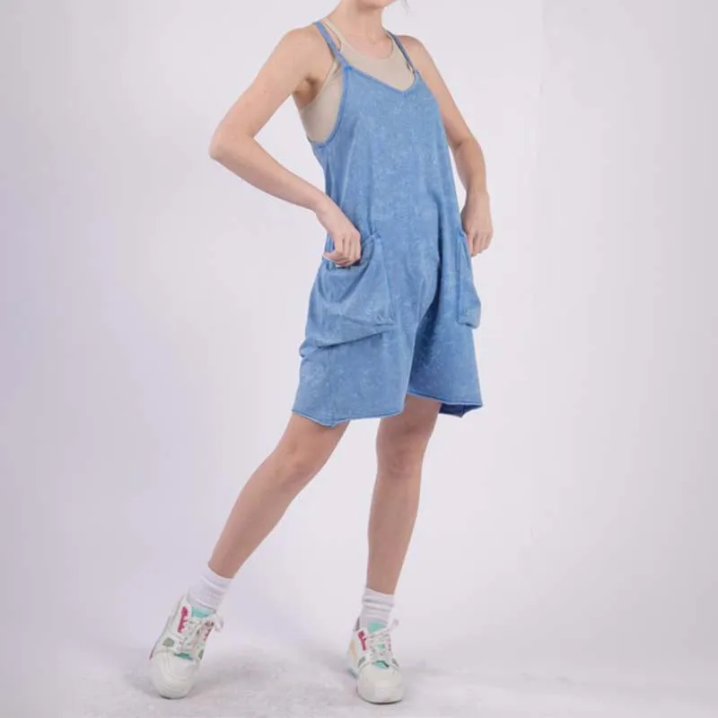 2 Pocket Garment Wash Romper