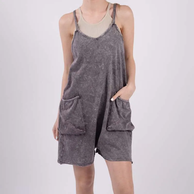 2 Pocket Garment Wash Romper