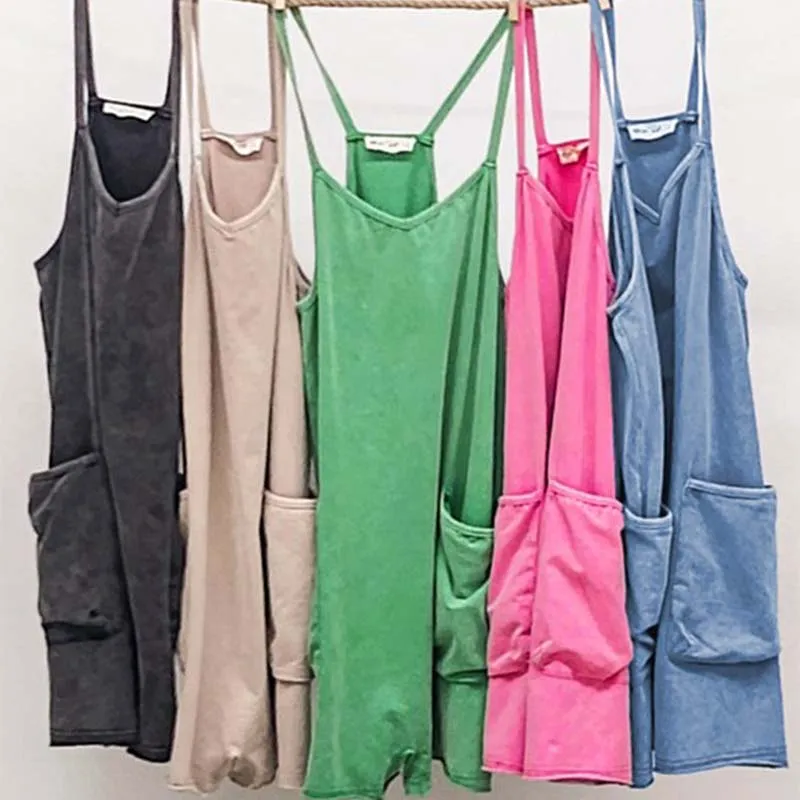 2 Pocket Garment Wash Romper