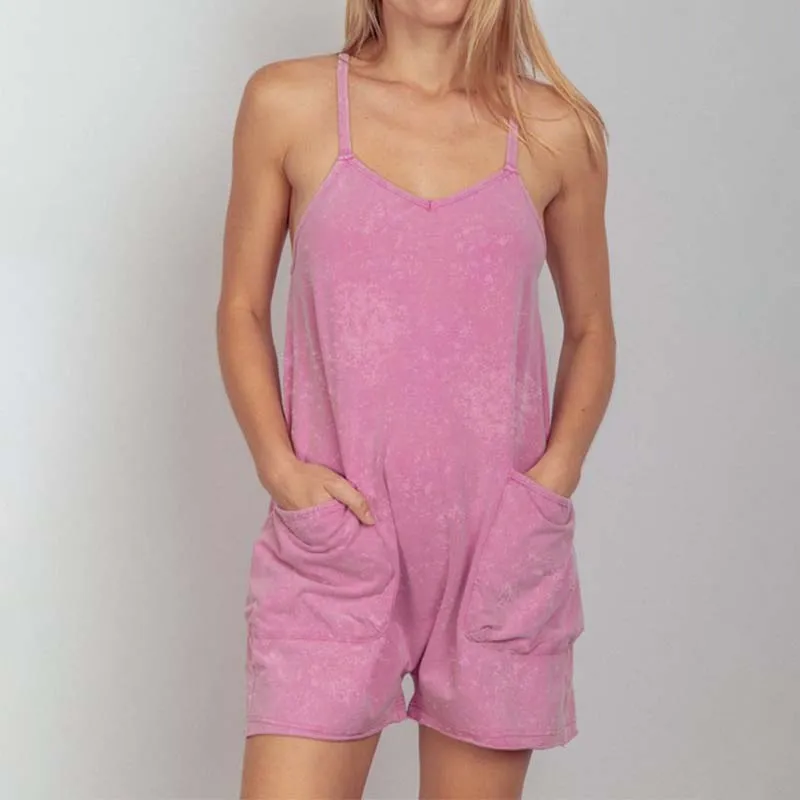 2 Pocket Garment Wash Romper