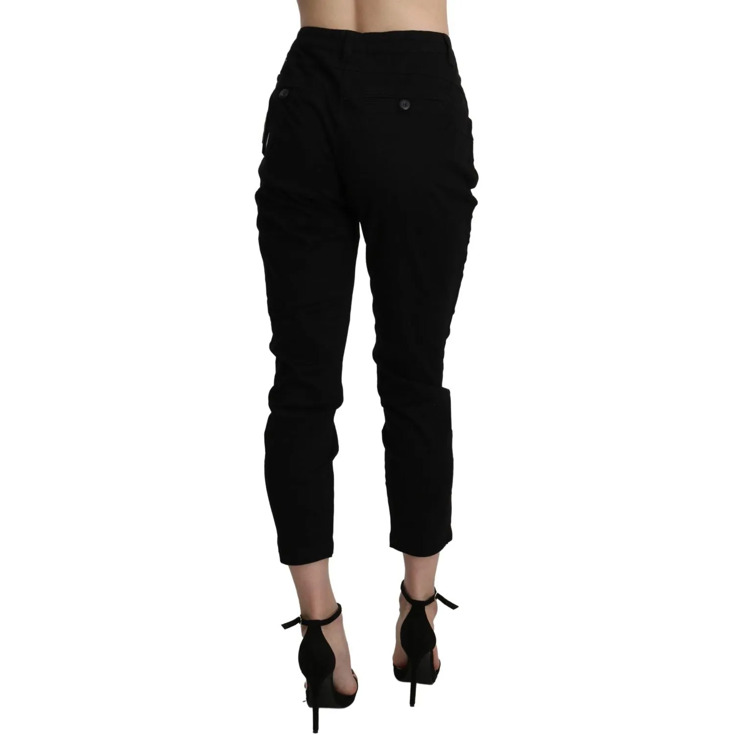 Acht Chic High Waist Cropped Black Jeans