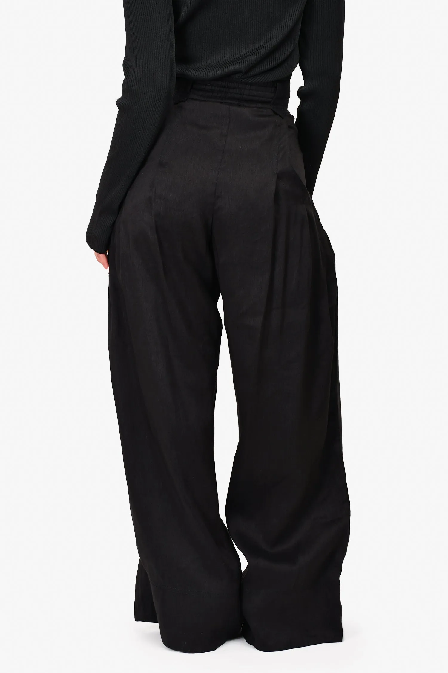 Aje Black High Waisted Wide Leg Pants Size 4