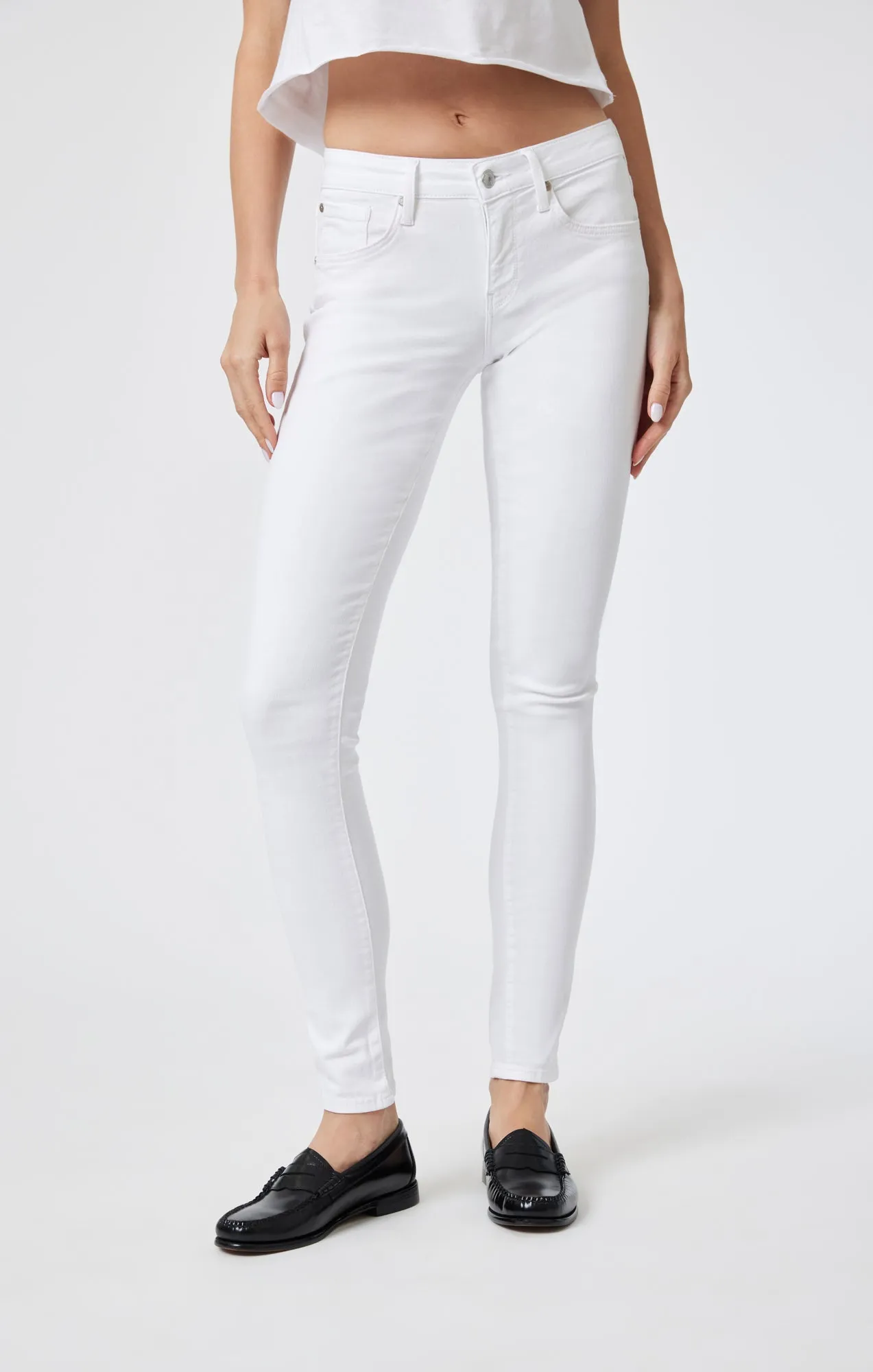 ALEXA SKINNY IN WHITE FEATHER BLUE