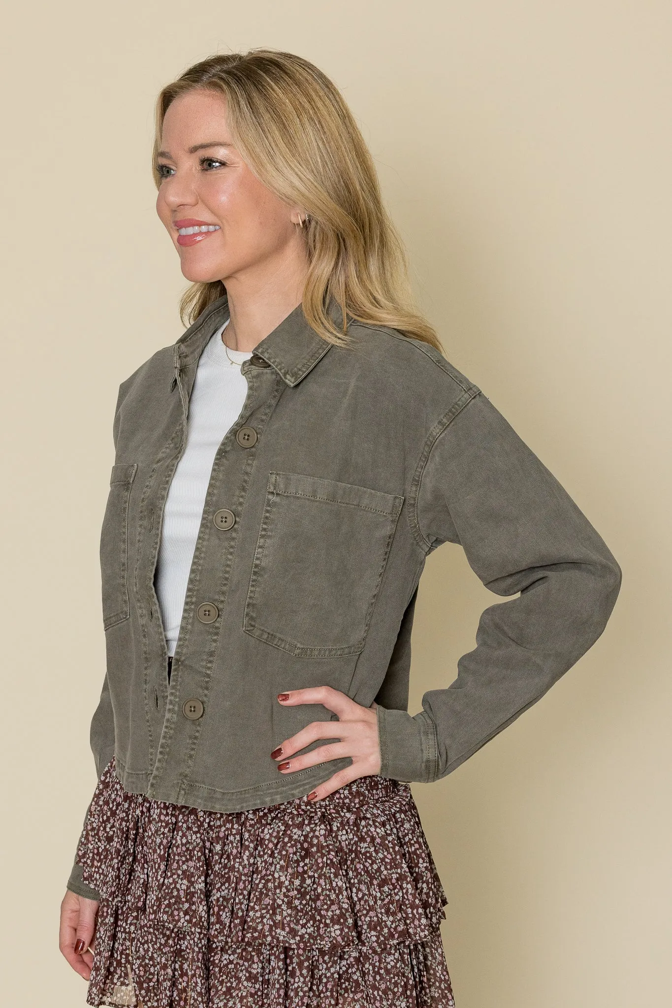 All Day Cropped Washed Jacket