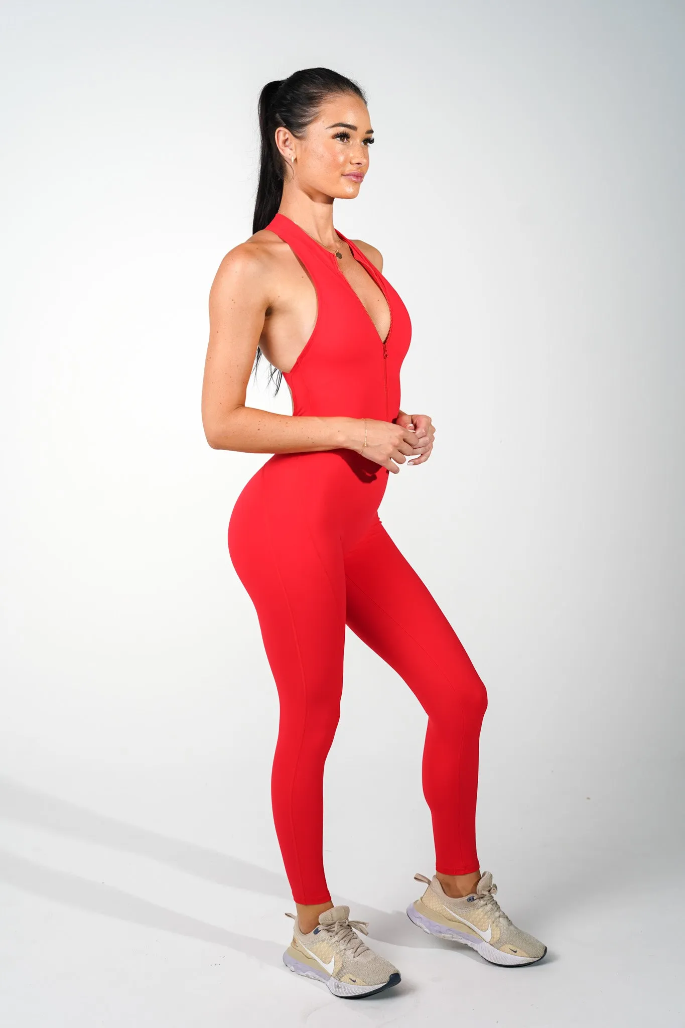 Allure Long Jumpsuit - Red