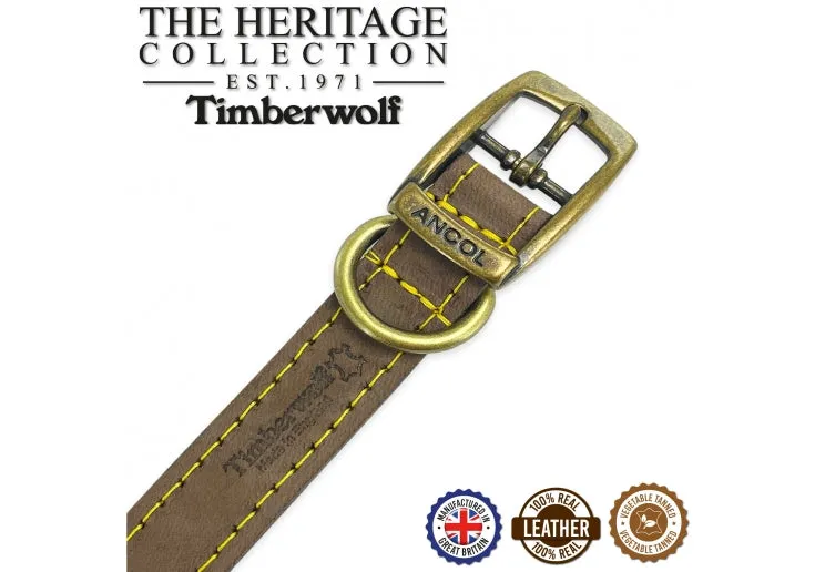 Ancol - Timberwolf Leather Collar - Sable - Size 5