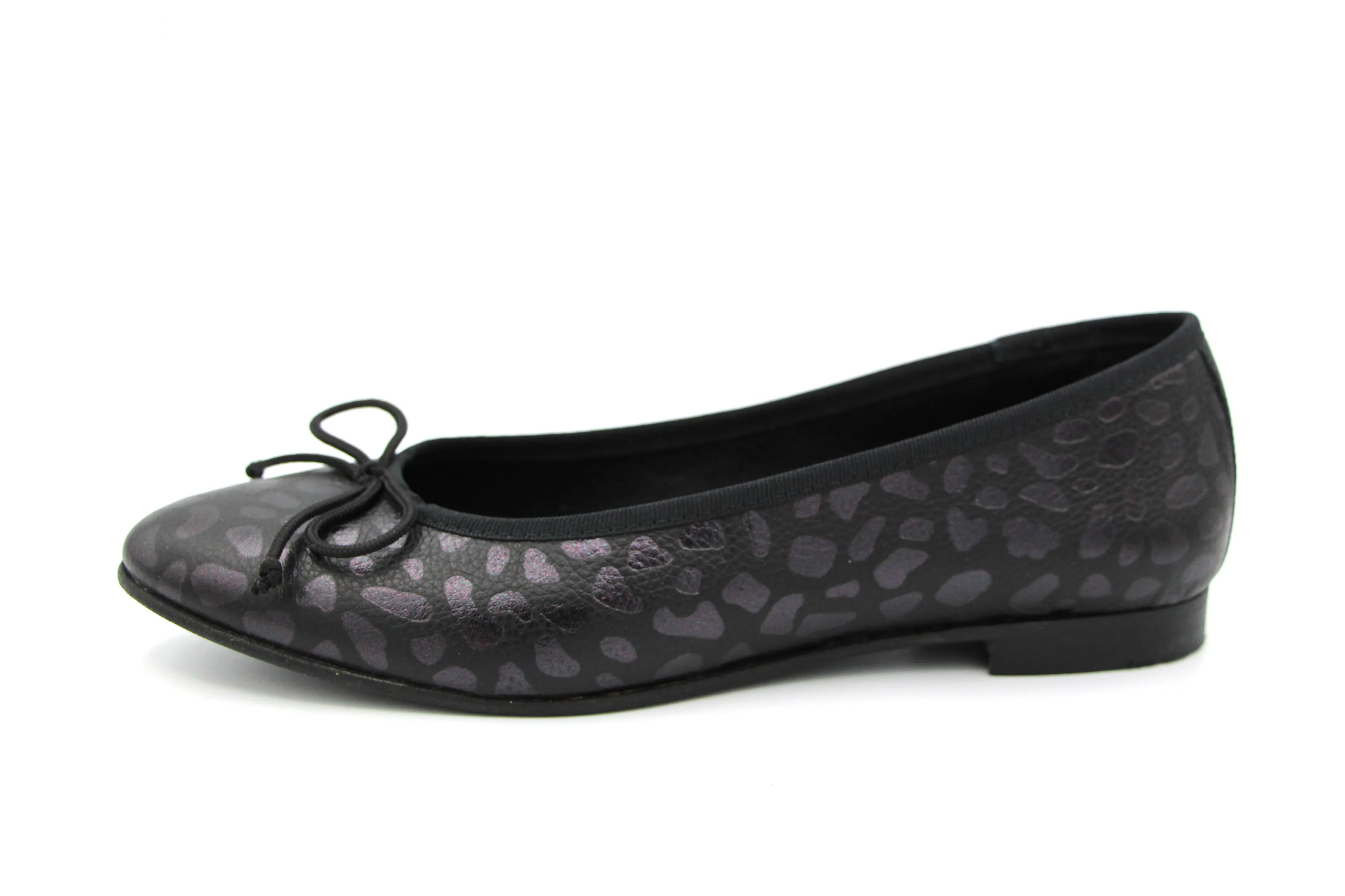 Andanines  Black Leapard Print Ballet Flat 1