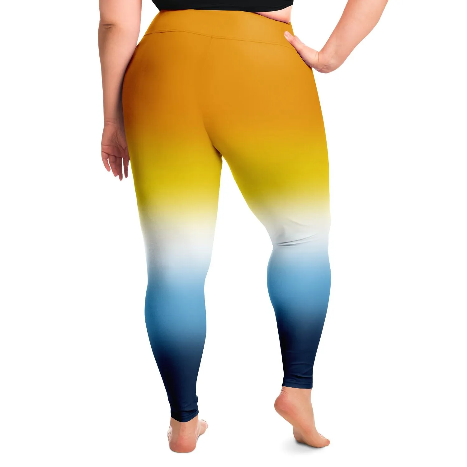 Aroace Pride Ombre High-Waist Plus Leggings