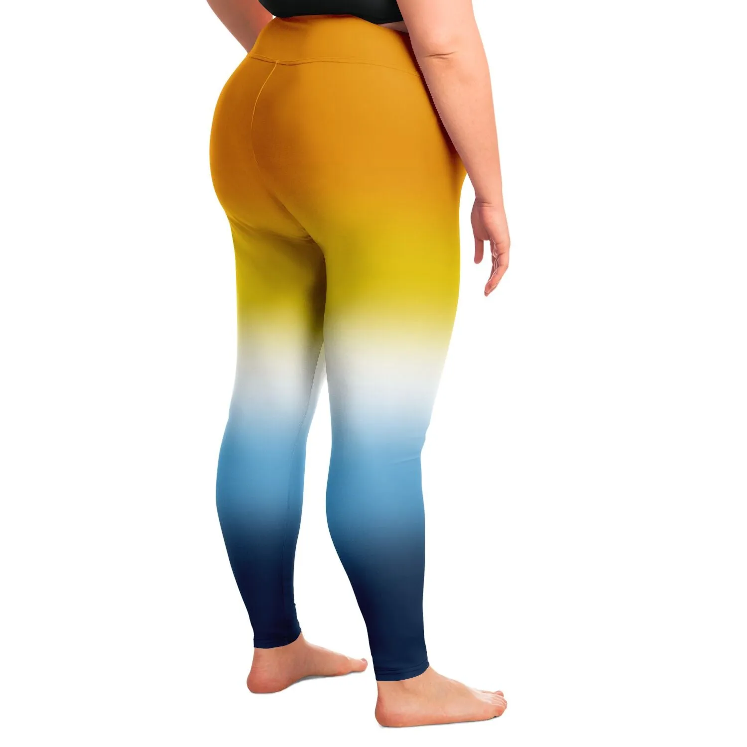 Aroace Pride Ombre High-Waist Plus Leggings