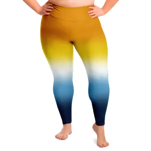 Aroace Pride Ombre High-Waist Plus Leggings