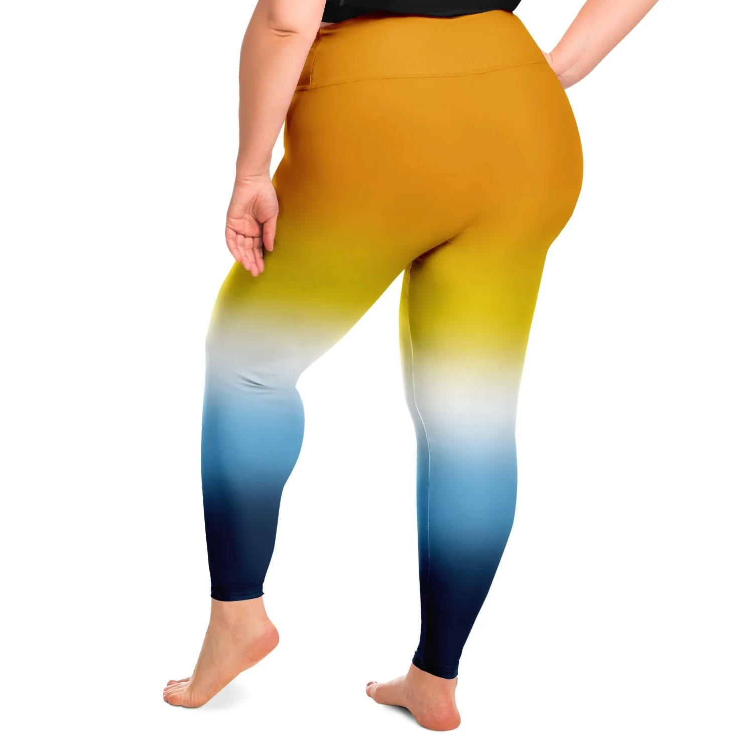 Aroace Pride Ombre High-Waist Plus Leggings