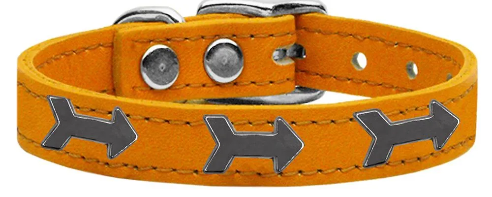 Arrow Widget Genuine Leather Dog Collar Mandarin 18