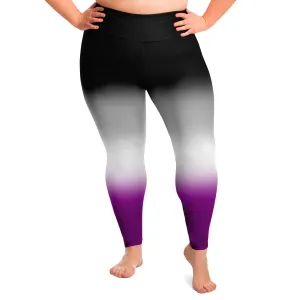 Asexual Pride Ombre High-Waist Plus Leggings