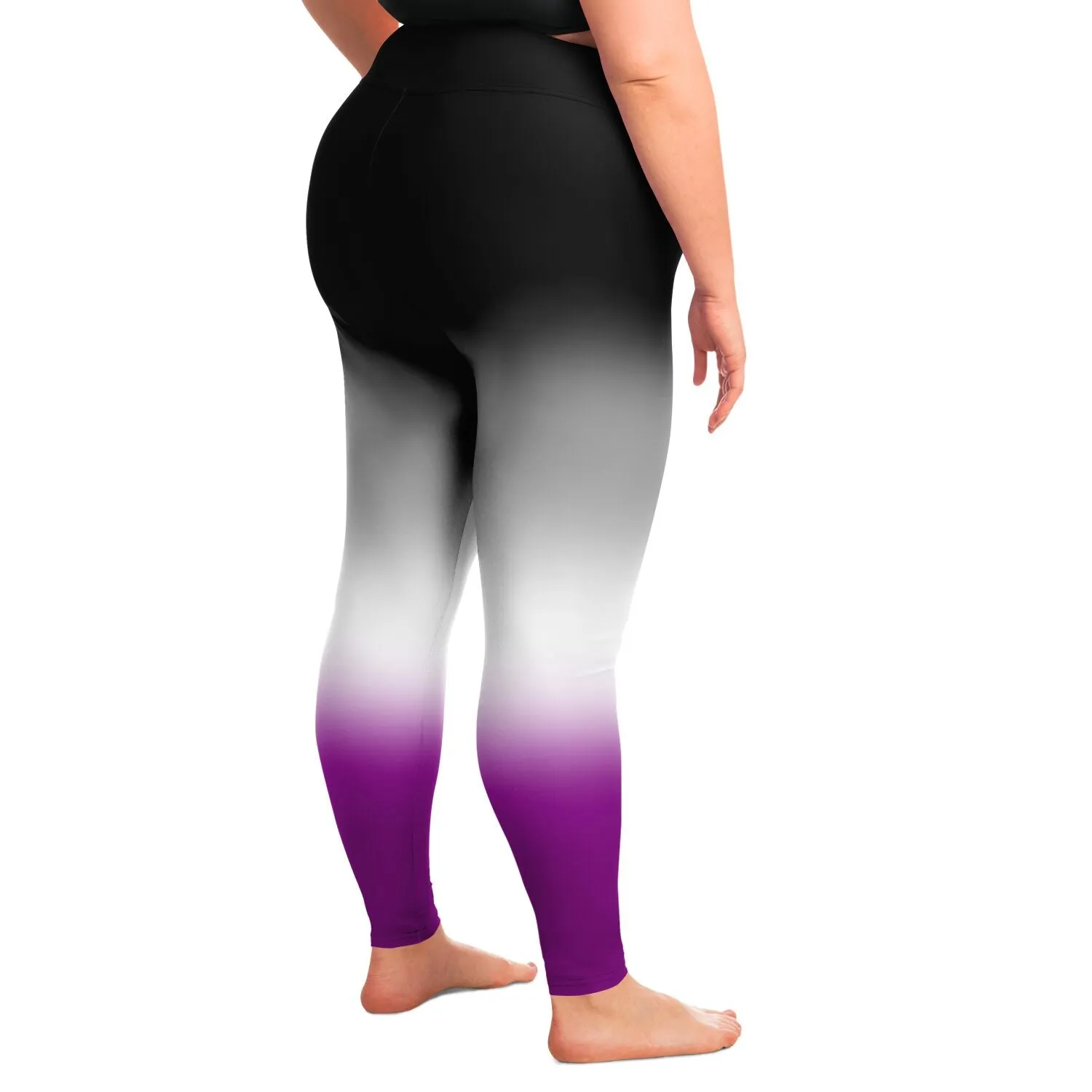 Asexual Pride Ombre High-Waist Plus Leggings