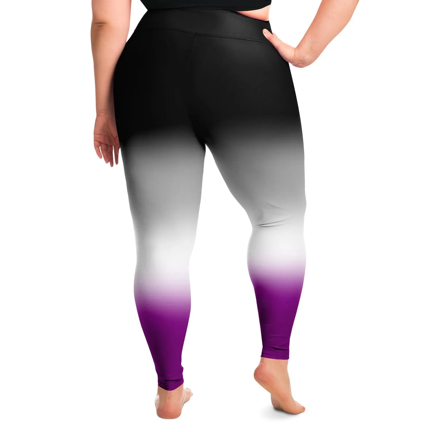 Asexual Pride Ombre High-Waist Plus Leggings