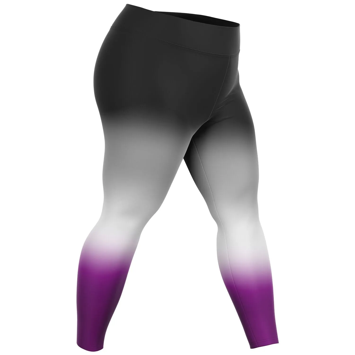 Asexual Pride Ombre High-Waist Plus Leggings