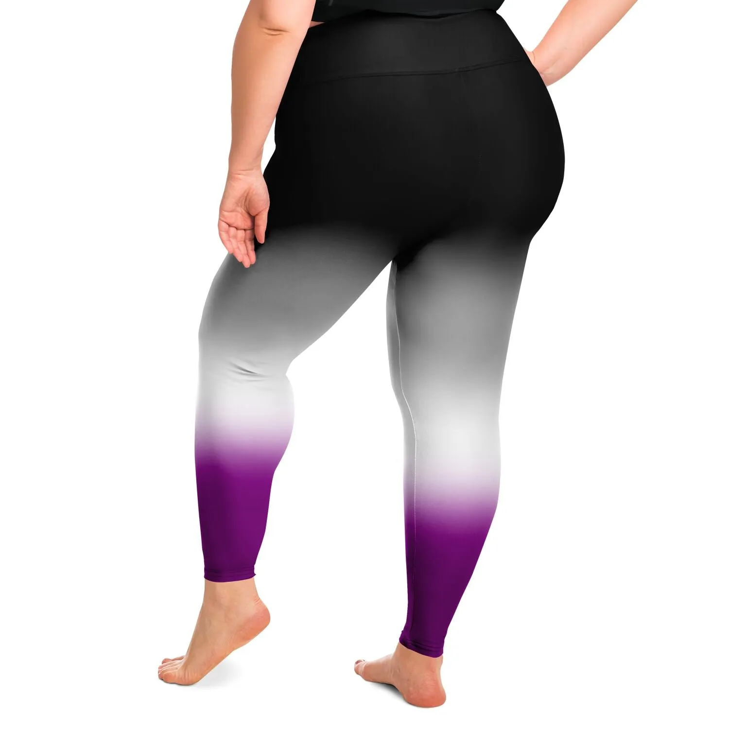 Asexual Pride Ombre High-Waist Plus Leggings