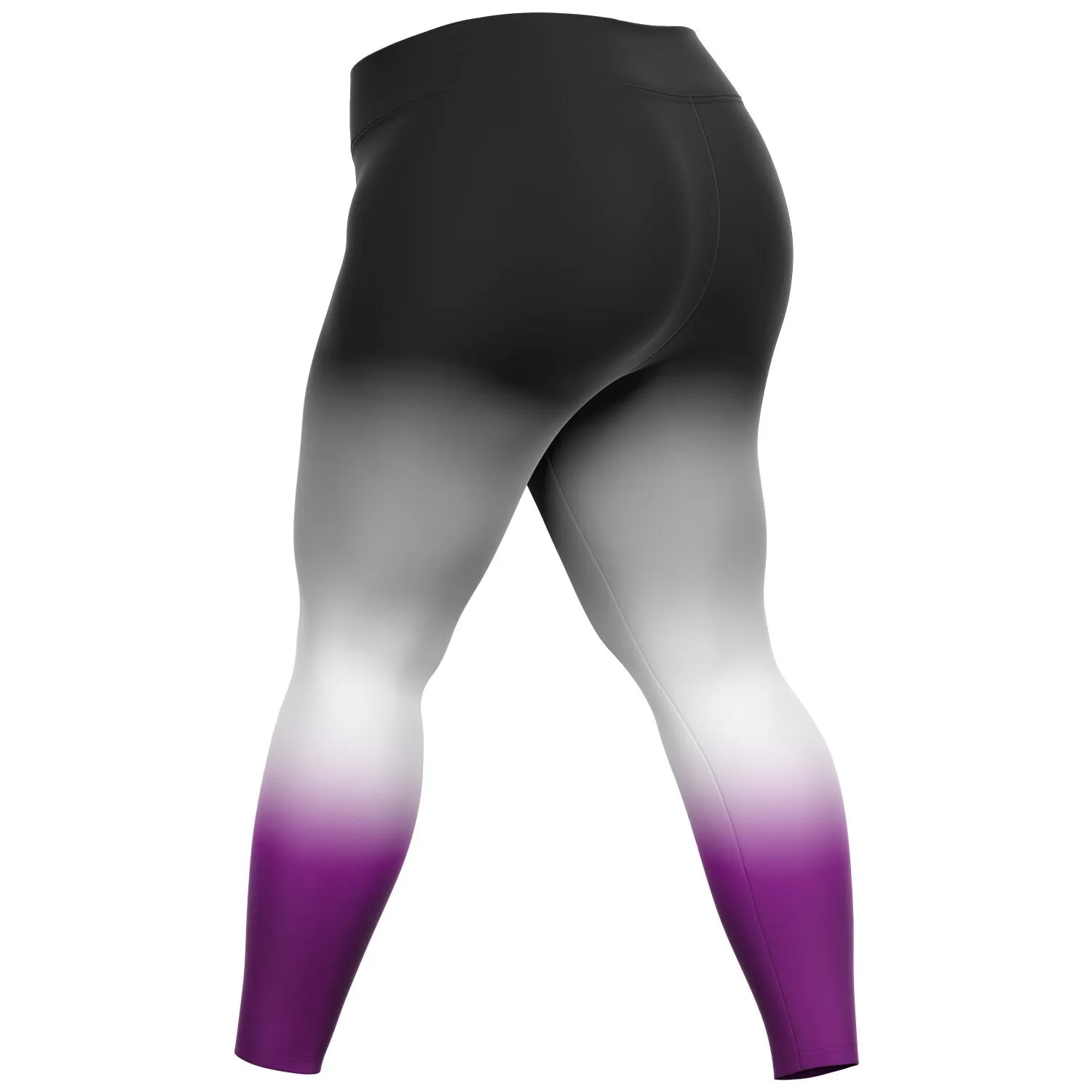 Asexual Pride Ombre High-Waist Plus Leggings