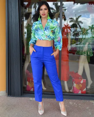 Aside From The Rest High Waist Pants Royal Blue