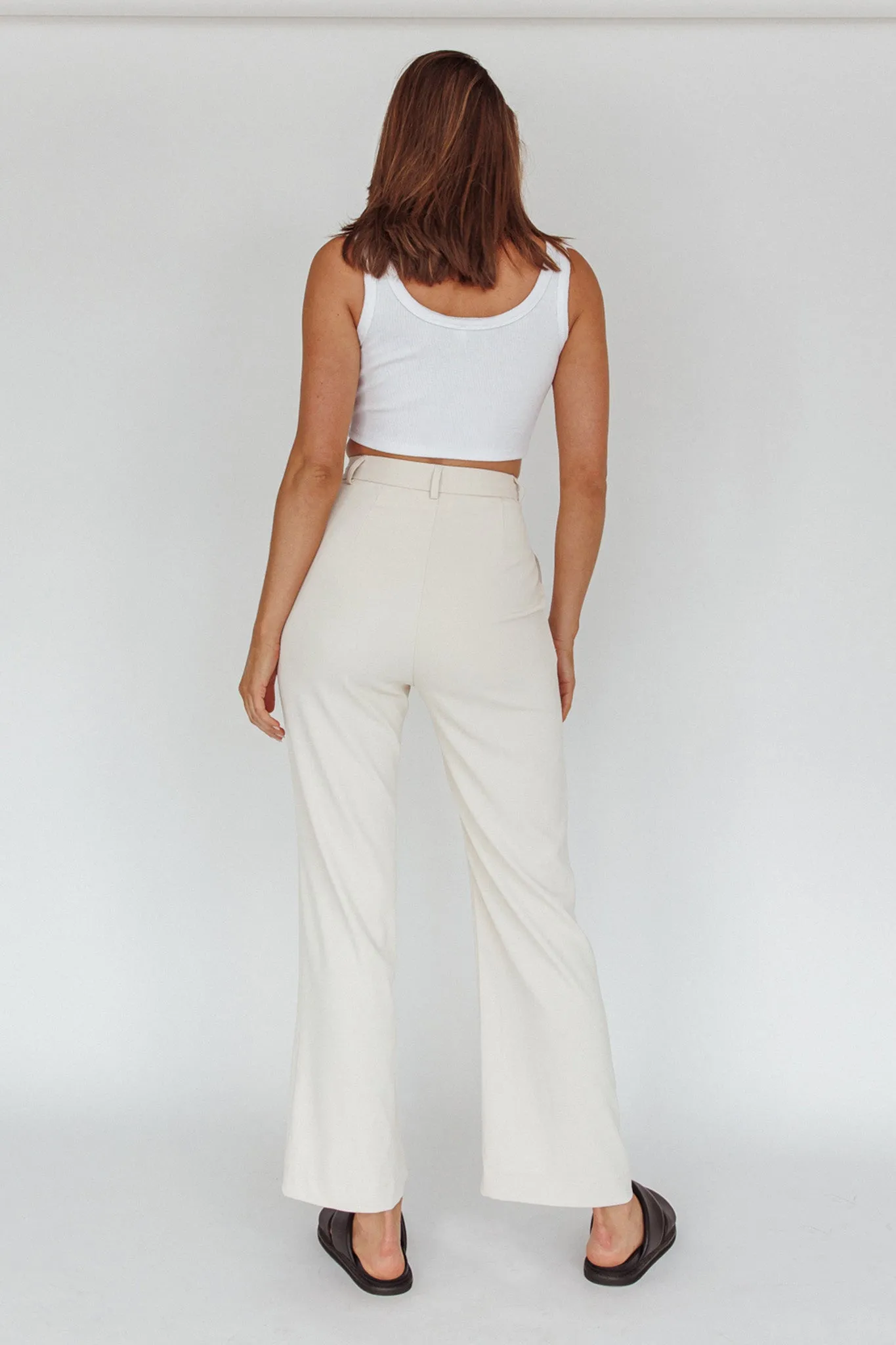 Back To Basics High Waist Pants Stone