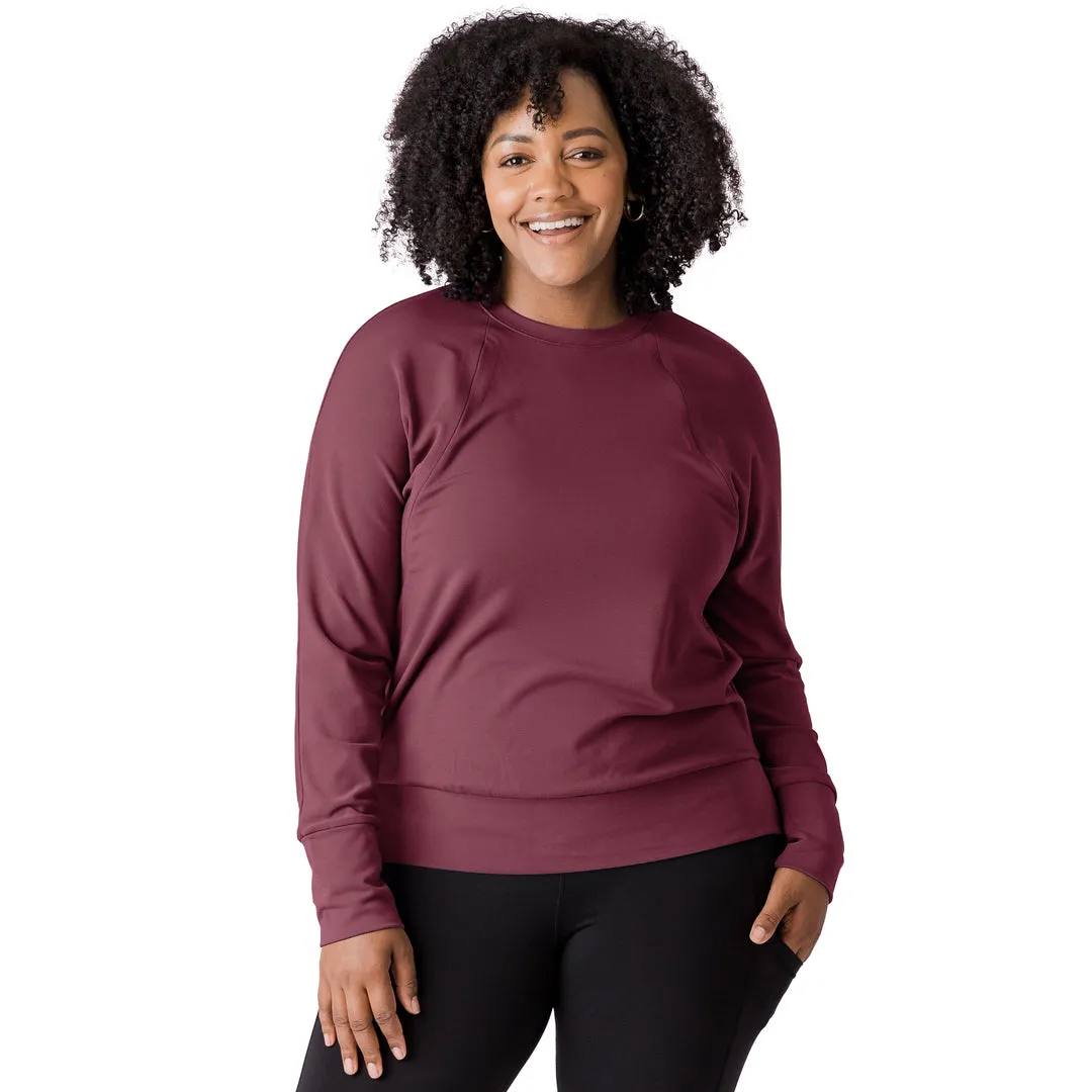 Bamboo Maternity & Nursing Crew Neck Sweatshirt | Fig