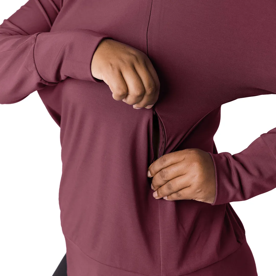 Bamboo Maternity & Nursing Crew Neck Sweatshirt | Fig