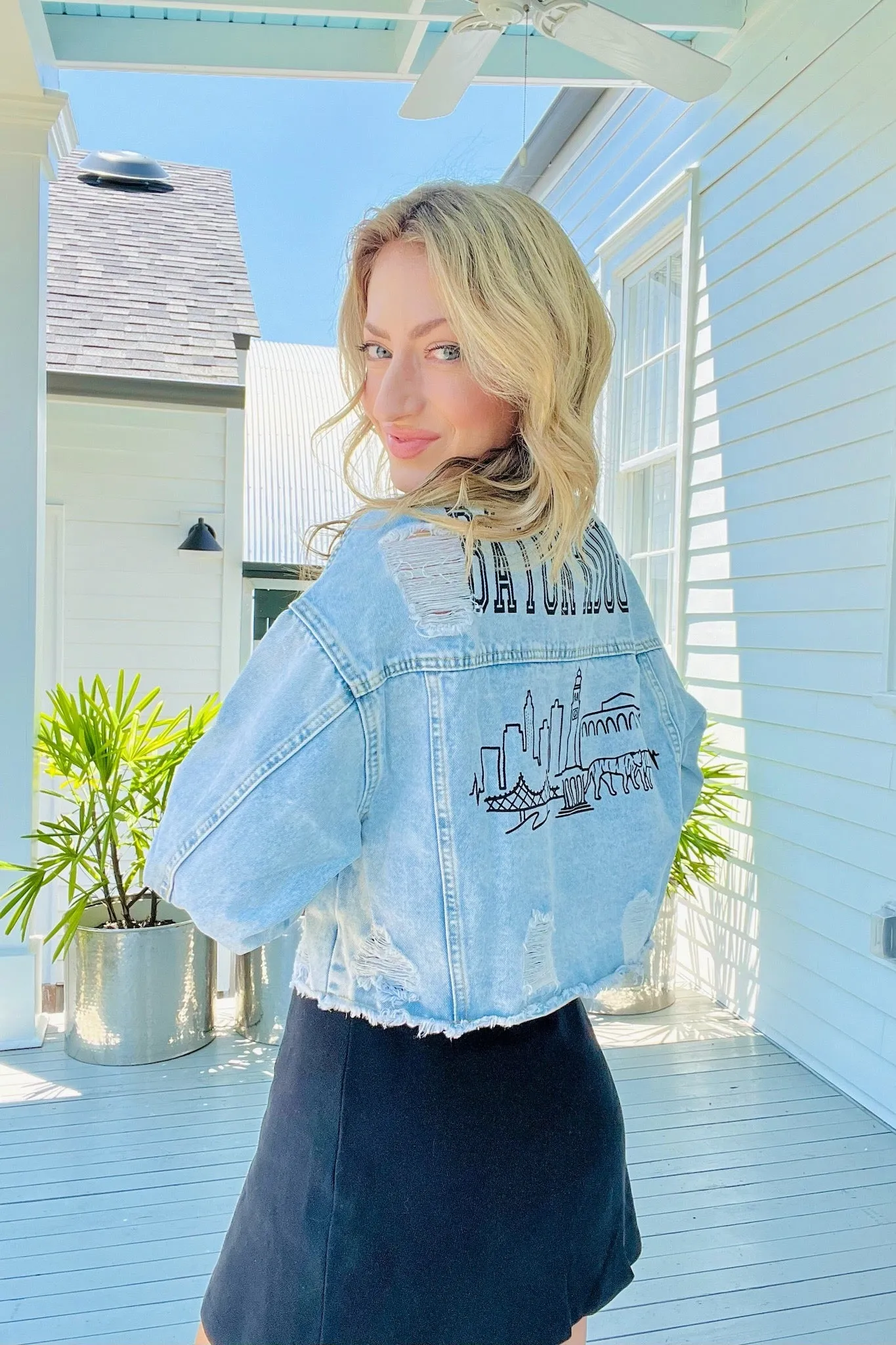 Baton Rouge Skyline Denim Jacket