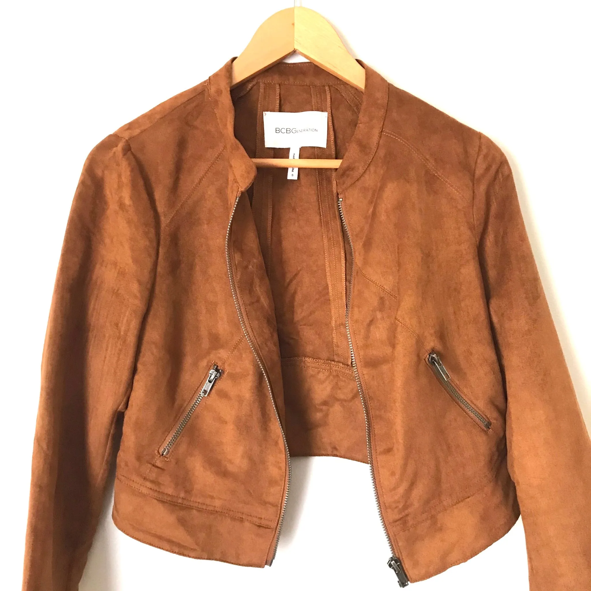 BCBGeneration Brown Suede Cropped Jacket- Size S