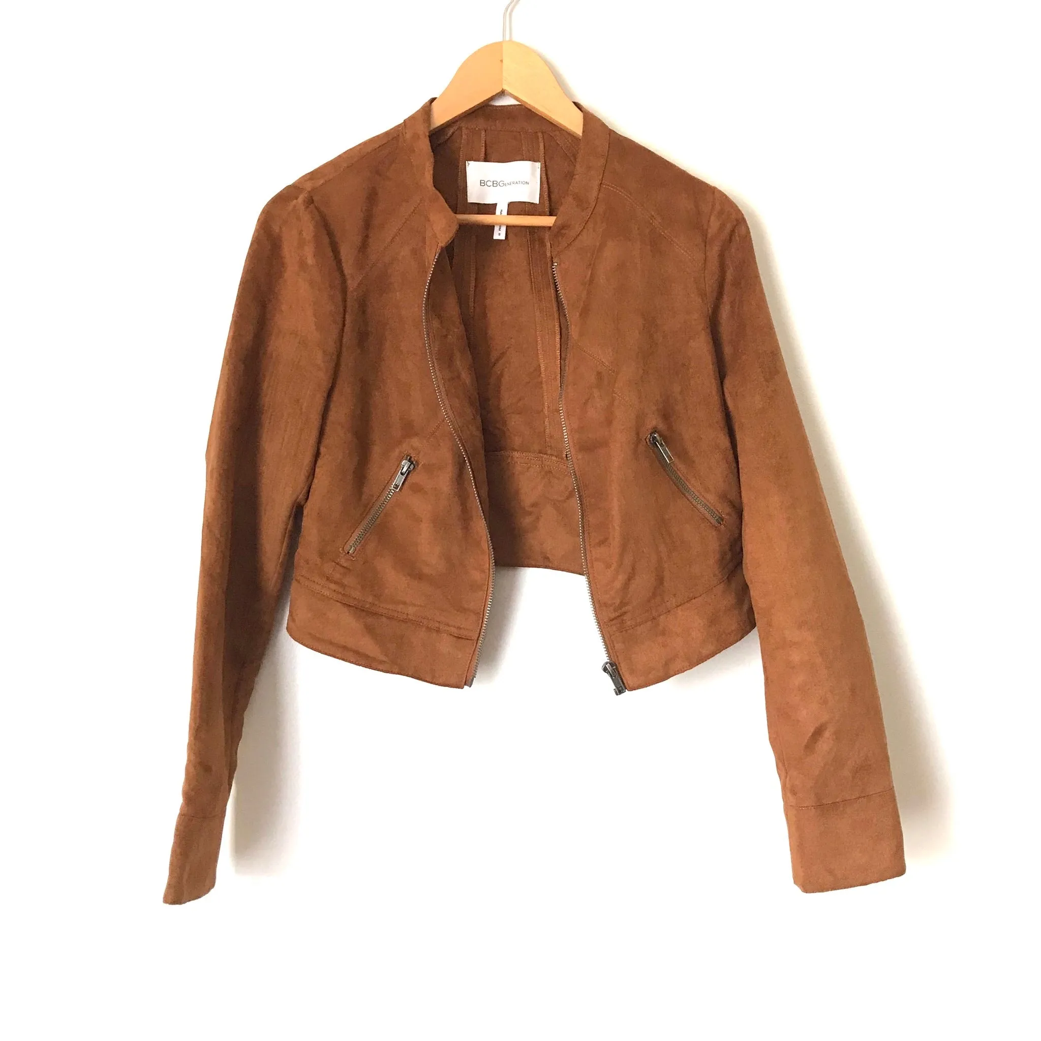 BCBGeneration Brown Suede Cropped Jacket- Size S