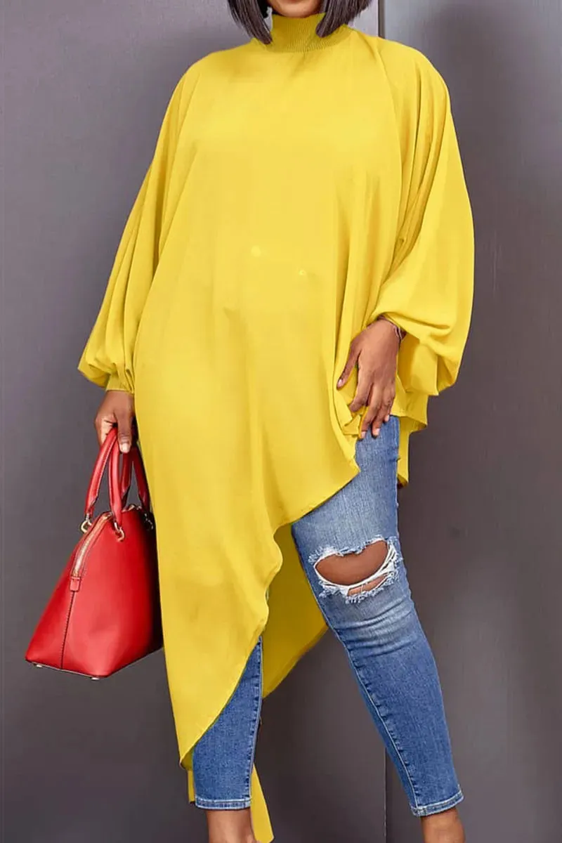 Beautiful Red Oversized Asymmetrical Tunic Top