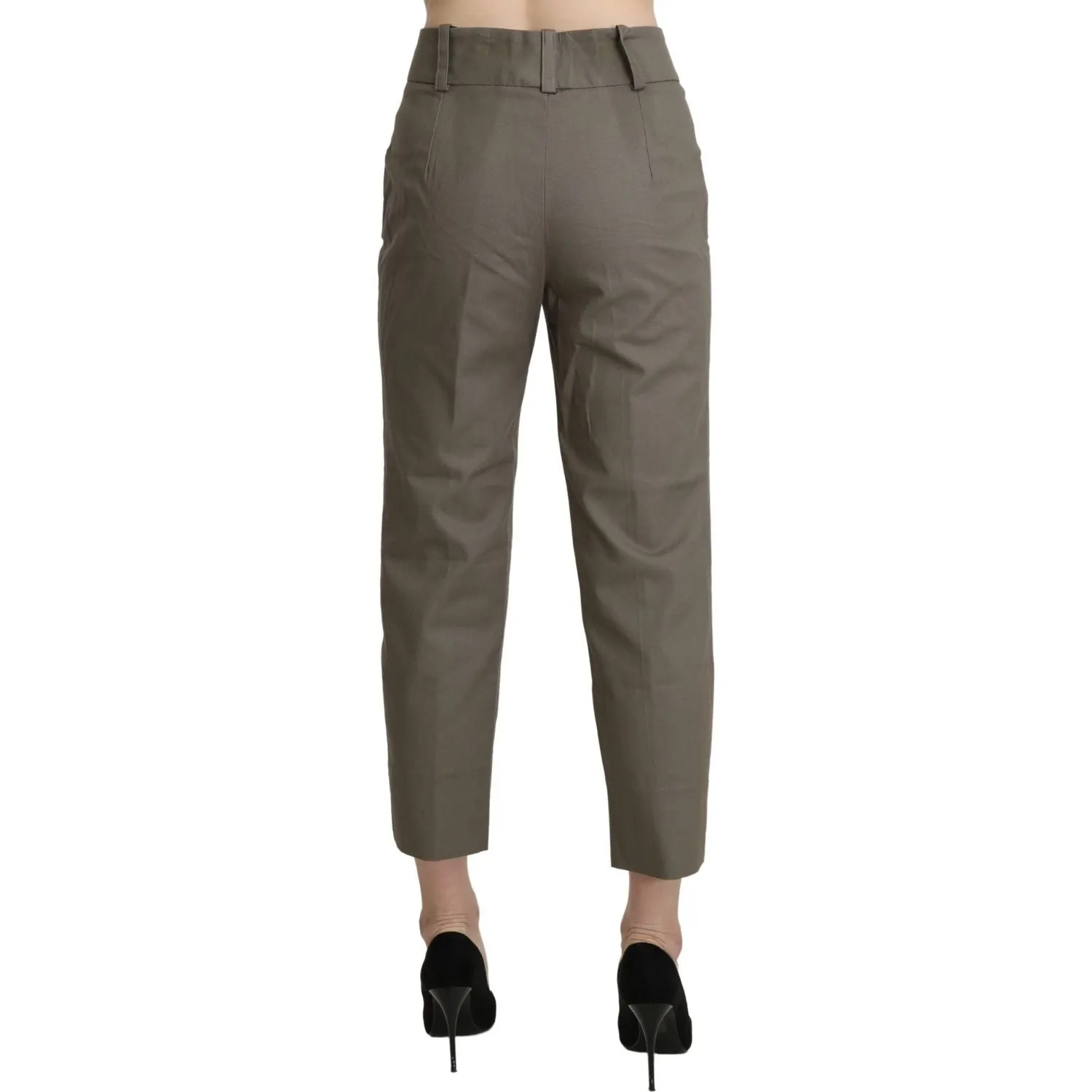 BENCIVENGA Elegant High Waist Cropped Pants in Gray