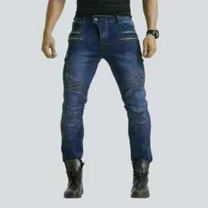 Biker cargo jeans with zippers