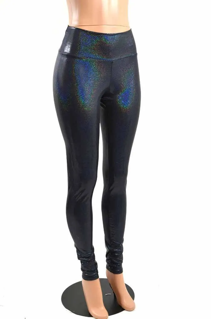 Black Holographic High Waist Leggings