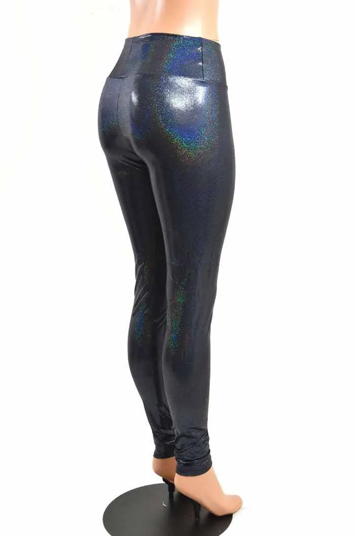 Black Holographic High Waist Leggings