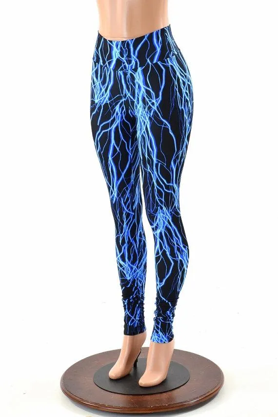 Blue Lightning High Waist Leggings