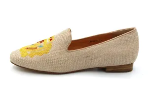 Boutaccelli  Natural Linen Embroidered Smoking Slipper Joseph