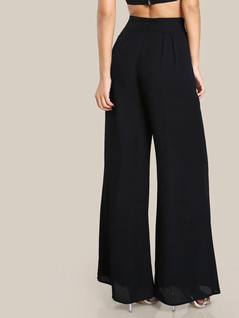 Box Pleated Palazzo Pants