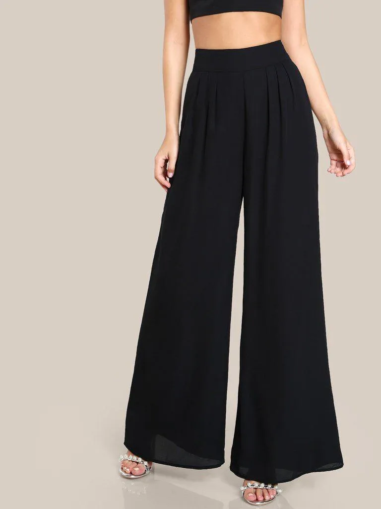 Box Pleated Palazzo Pants