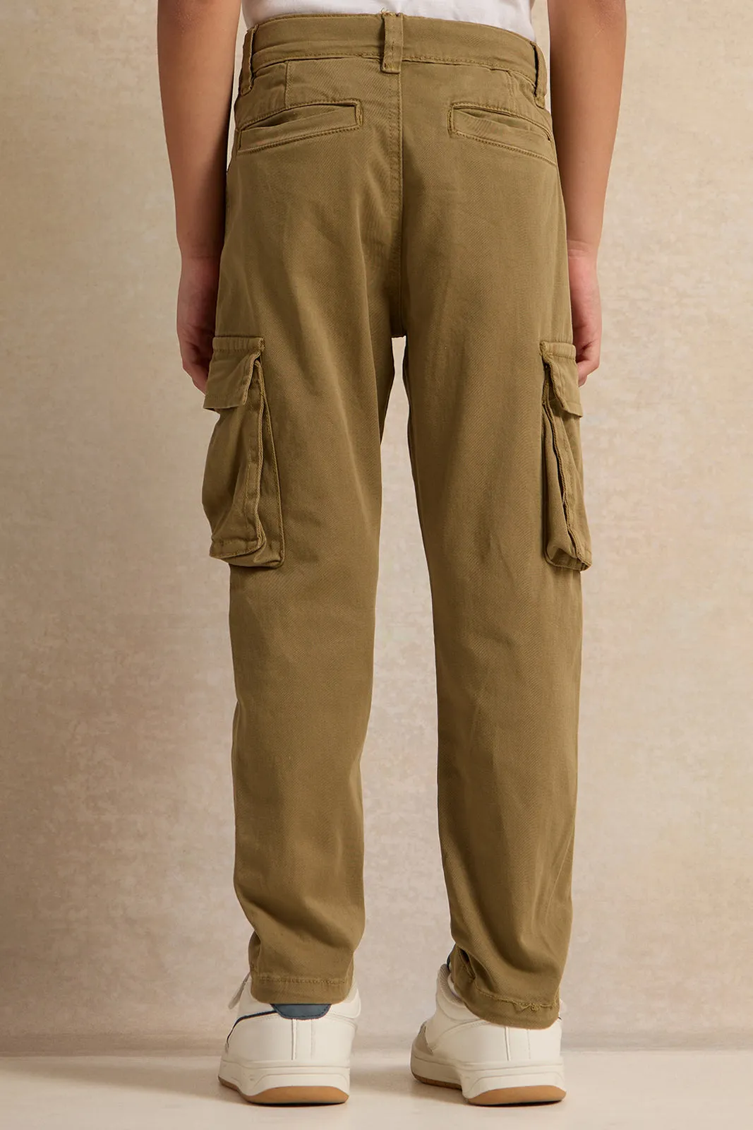 Boys Green Cargo Pocket Trouser