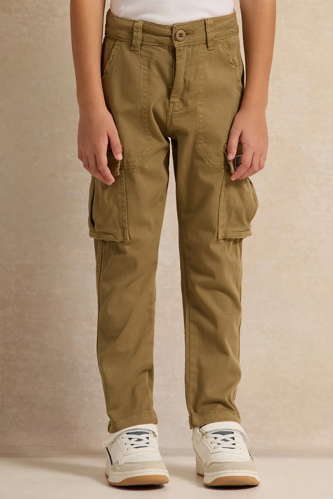 Boys Green Cargo Pocket Trouser