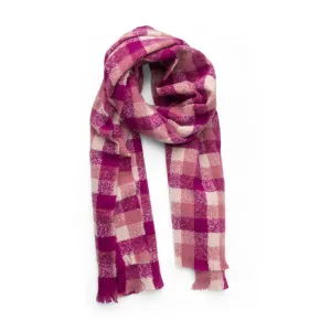 Britts Knits Sweater Weather Oversized Ladies Scarf - Magenta Plaid