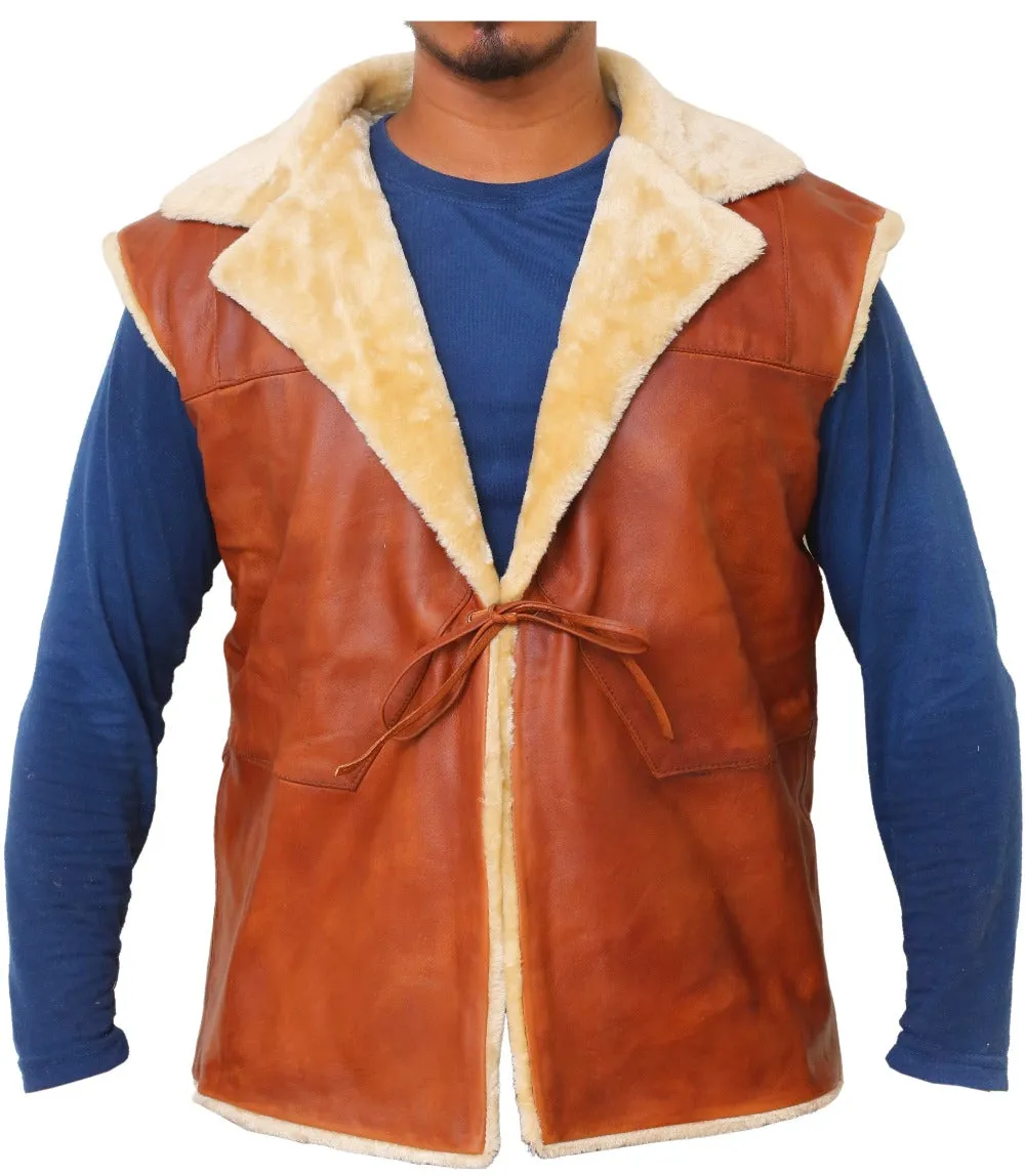 Brown Cord Style Leather Vest