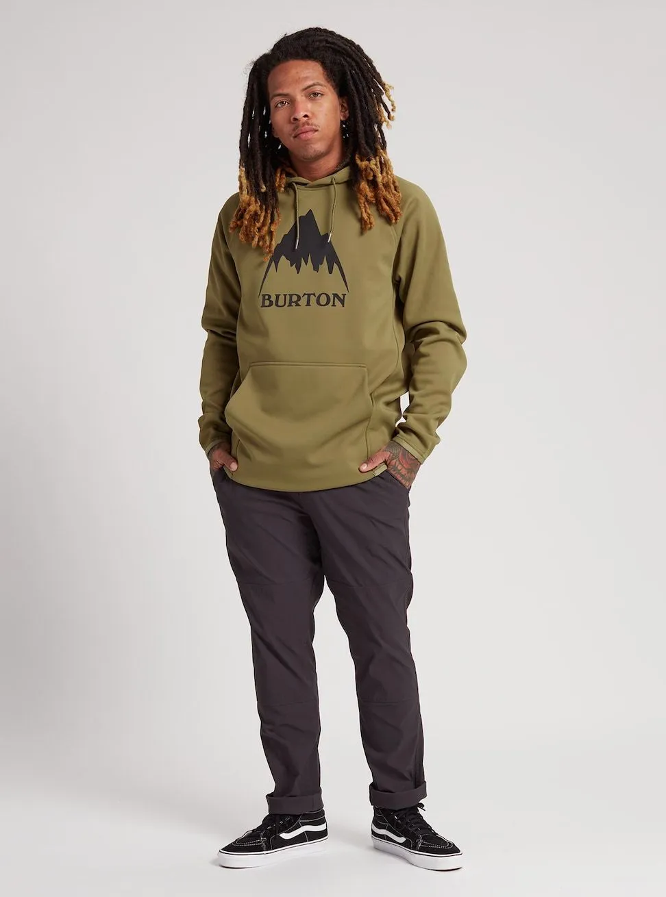 Burton Crown Weatherproof Hoodie Mens Martini Olive