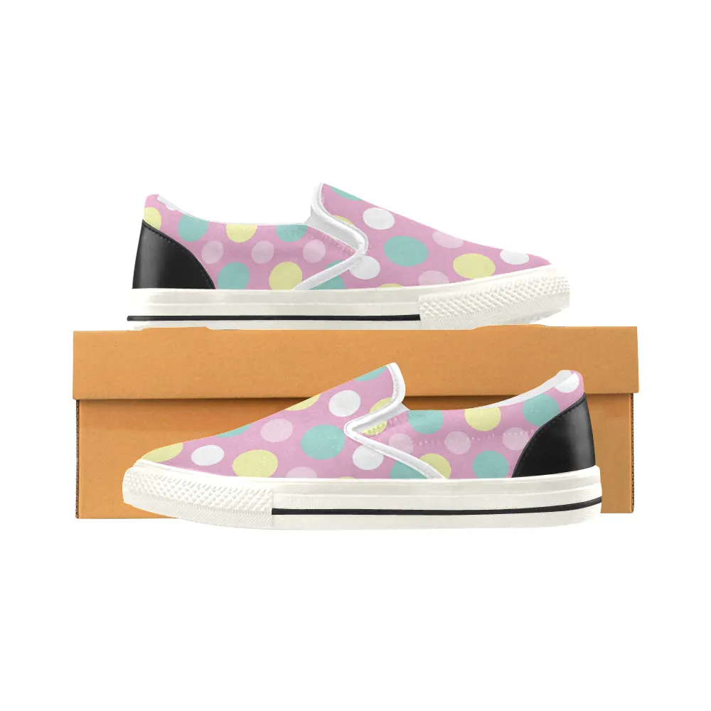 Buy Women's Polka Print Canvas Slip-on Shoes at TFS