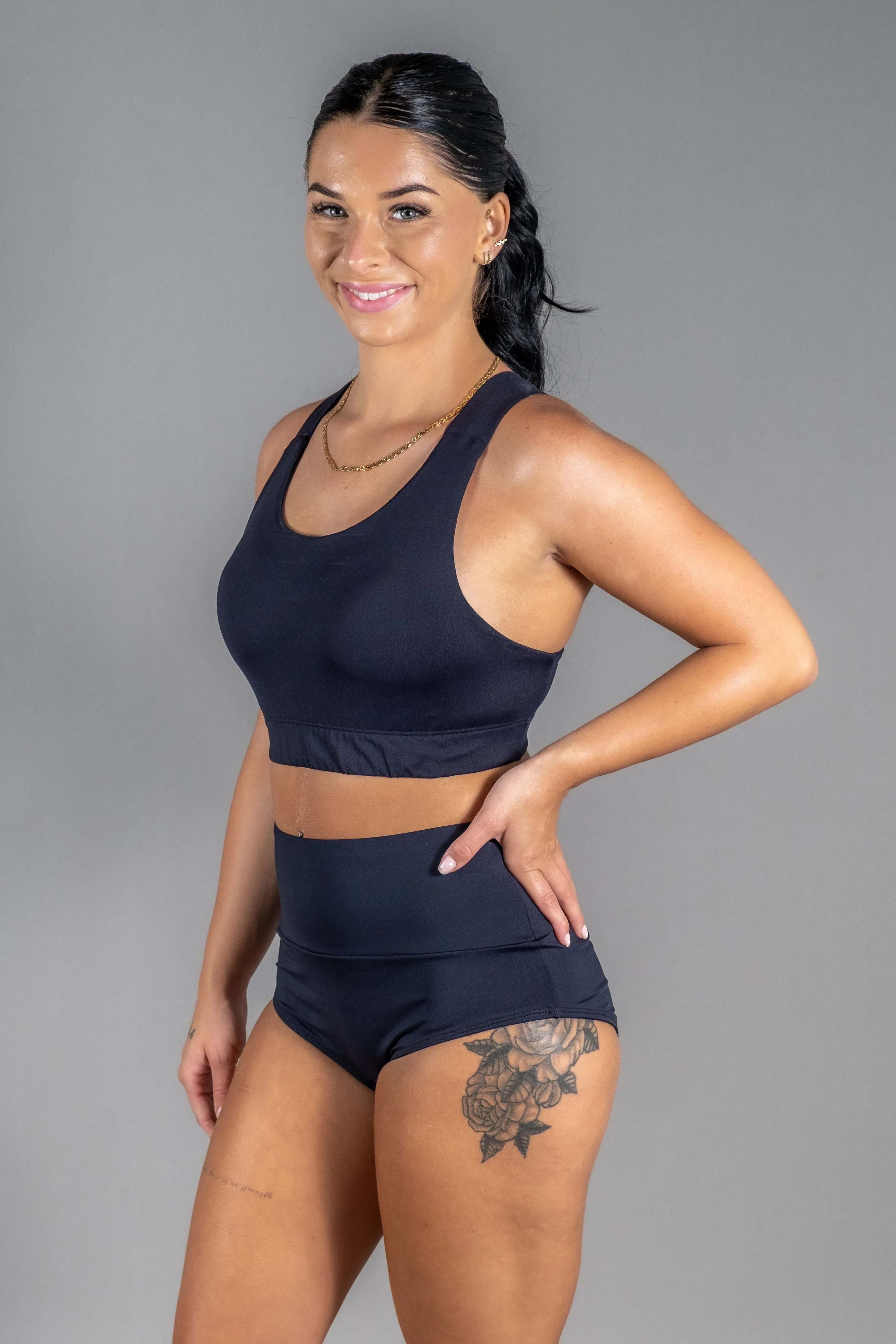 Byron High Waist Swim Pant - Black