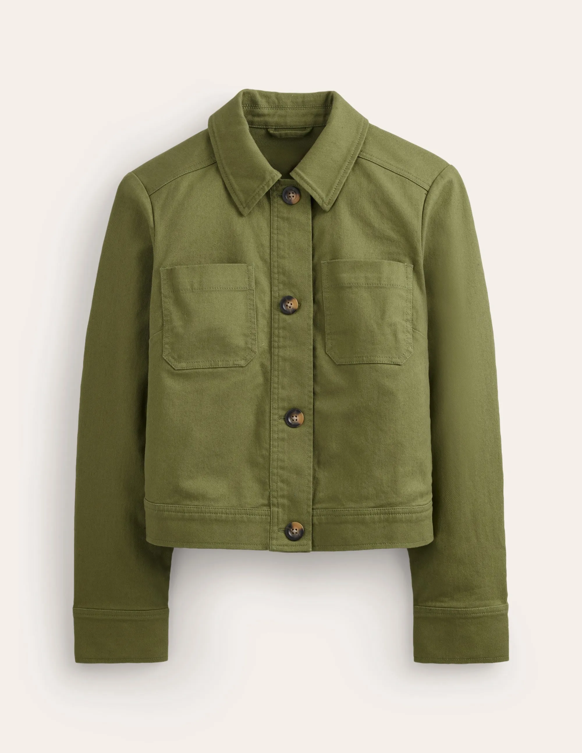 Casual Crop Jacket-Spruce