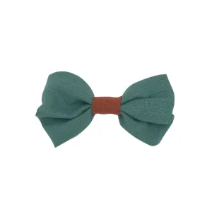 Cat Collar Bow: All Green Cat Collar Bow with Brown Bow Tie Center