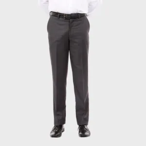 Charcoal Slim Fit Flat Front Dress Pants