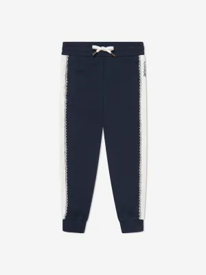 Chloé Girls Organic Cotton Joggers in Navy